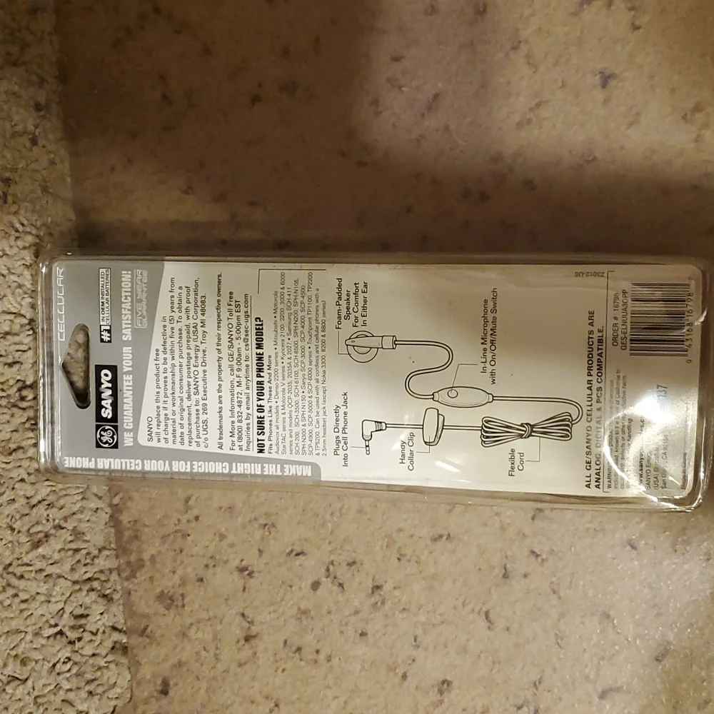 Sanyo Cellular Hands-free Headset with Earbud